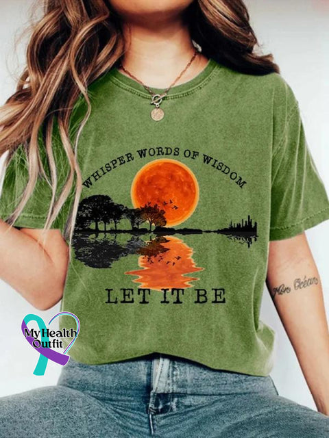 Whisper Words Of Wisdom Let It Be Art Print Casual T-Shirt Green / S