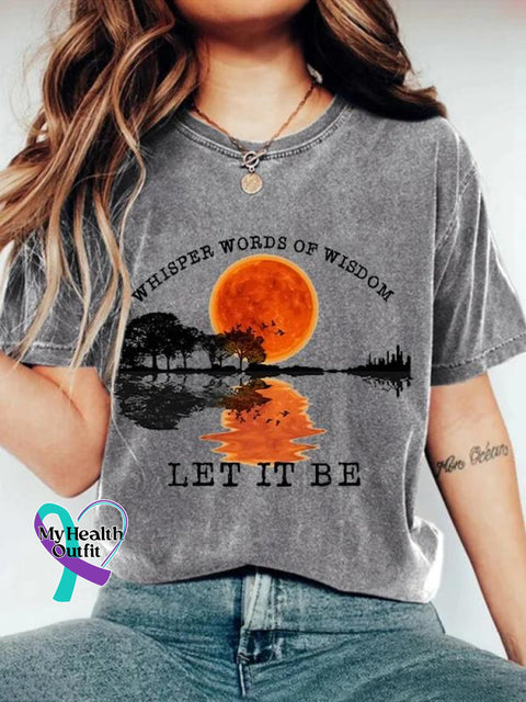 Whisper Words Of Wisdom Let It Be Art Print Casual T-Shirt Grey / S