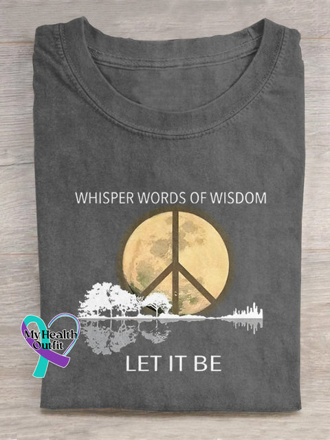 Whisper Words Of Wisdom Let It Be Art Print Casual T-Shirt Grey / S