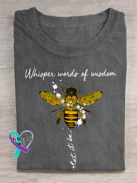 Whisper Words Of Wisdom Let It Be Art Print Casual T-shirt Grey / S