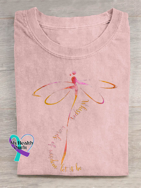 Whisper Words Of Wisdom Let It Be Art Print Casual T-shirt Pink / S