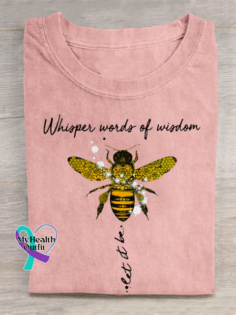 Whisper Words Of Wisdom Let It Be Art Print Casual T-shirt Pink / S