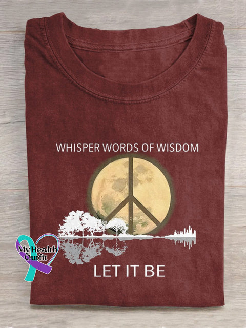 Whisper Words Of Wisdom Let It Be Art Print Casual T-Shirt Red / S