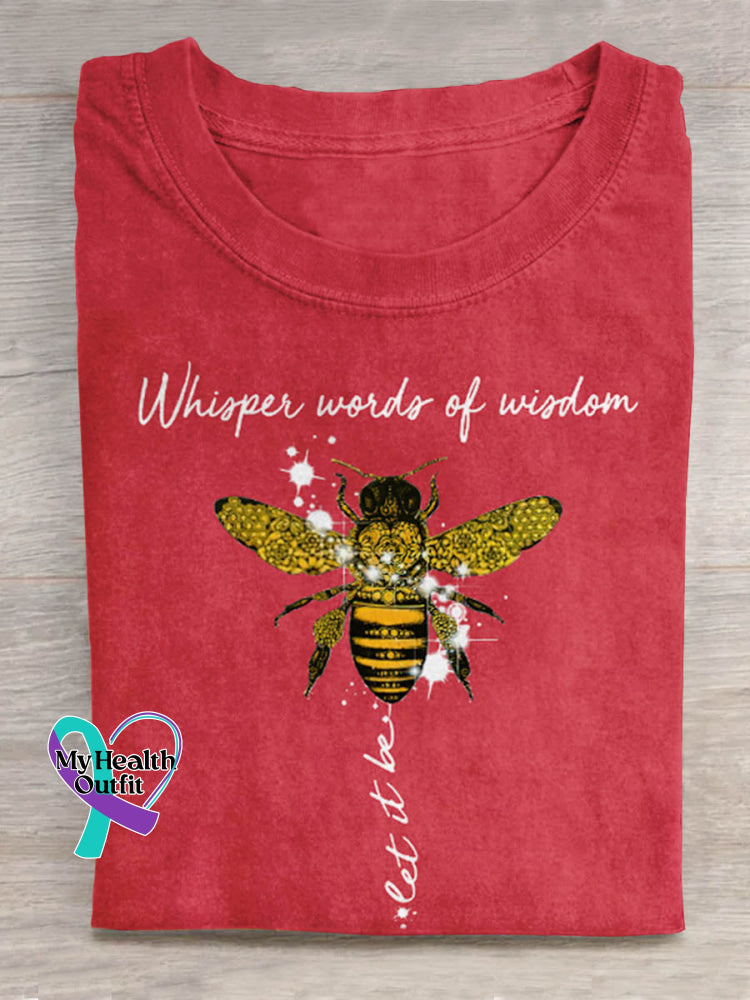 Whisper Words Of Wisdom Let It Be Art Print Casual T-shirt Red / S
