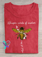 Whisper Words Of Wisdom Let It Be Art Print Casual T-shirt Red / S