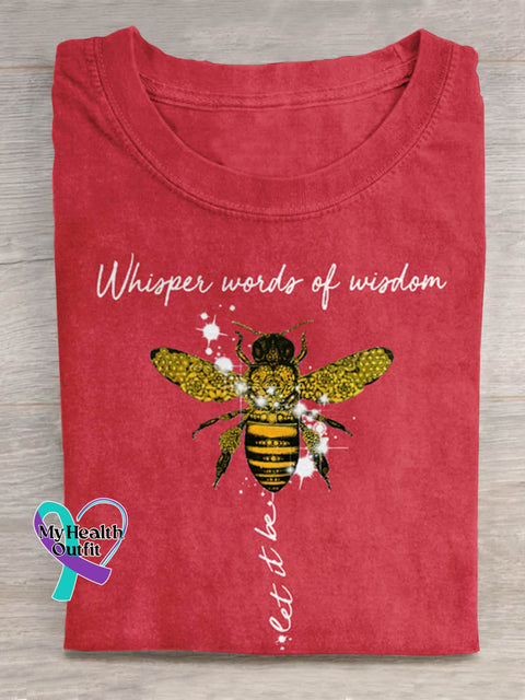 Whisper Words Of Wisdom Let It Be Art Print Casual T-shirt Red / S