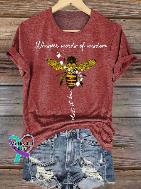 Whisper Words Of Wisdom Let It Be Art Print Casual T-shirt Red / S