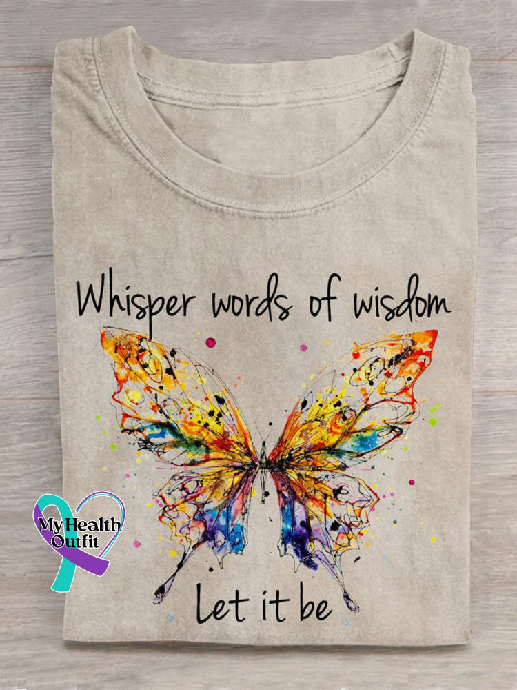 Whisper Words Of Wisdom Let It Be Art Print Casual T-Shirt Sand / S
