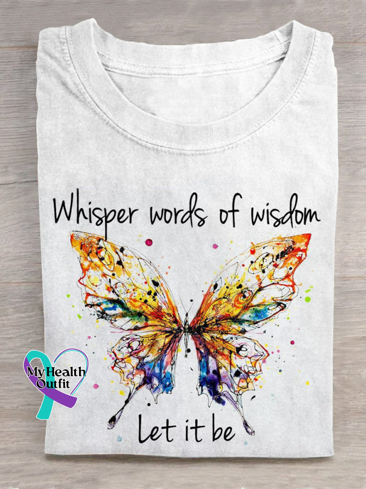 Whisper Words Of Wisdom Let It Be Art Print Casual T-Shirt White / S