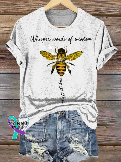Whisper Words Of Wisdom Let It Be Art Print Casual T-shirt White / S