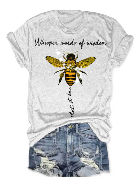 Whisper Words Of Wisdom Let It Be Art Print Casual T-shirt White / S