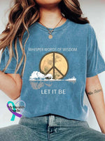 Whisper Words Of Wisdom Let It Be Art Print Causal T-Shirt Blue / S
