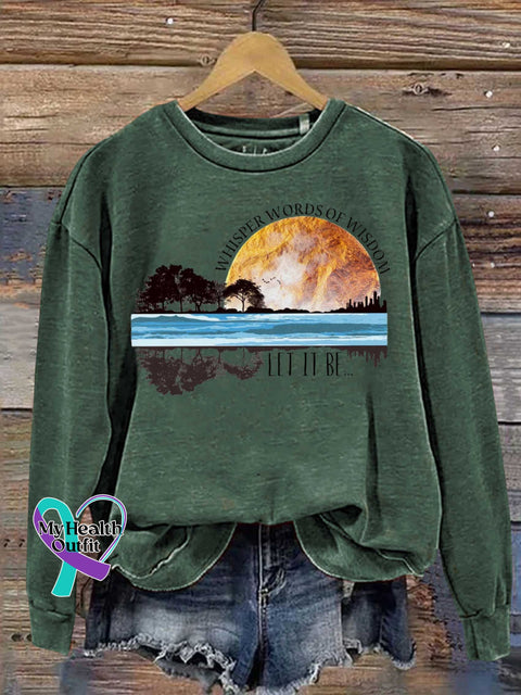 Whisper Words Of Wisdom Let It Be Casual Sweatshirt Green / S