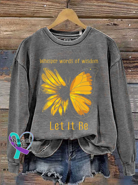 Whisper Words of Wisdom Let It Be Casual Sweatshirt Grey / S
