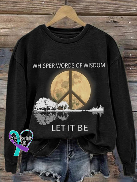 Whisper Words Of Wisdom Let It Be Crew Neck Long Sleeve Sweatshirt Black / S