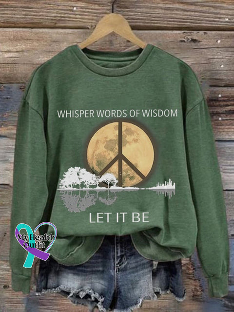 Whisper Words Of Wisdom Let It Be Crew Neck Long Sleeve Sweatshirt Green / S