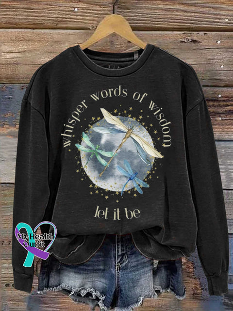 Whisper Words Of Wisdom Let It Be Dragonfly Casual Sweatshirt Black / S