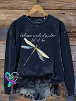 Whisper Words Of Wisdom Let It Be Dragonfly Casual Sweatshirt Blue / S