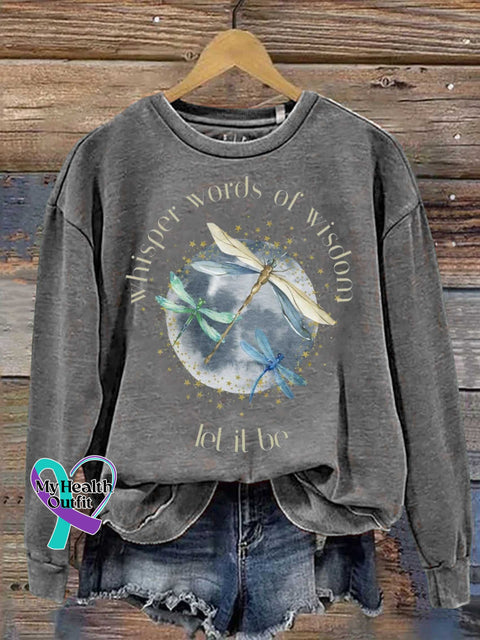 Whisper Words Of Wisdom Let It Be Dragonfly Casual Sweatshirt Grey / S