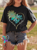 Whisper Words of Wisdom Let It Be Dragonfly Retro Distressed Washed Cotton T-shirt Black / S