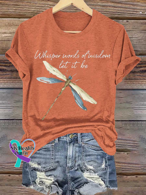 Whisper Words Of Wisdom Let It Be Dragonfly T-Shirt Orange / S