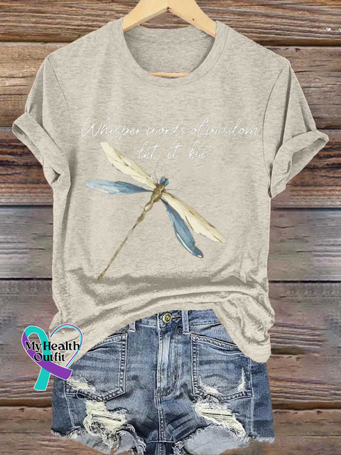 Whisper Words Of Wisdom Let It Be Dragonfly T-Shirt Sand / S