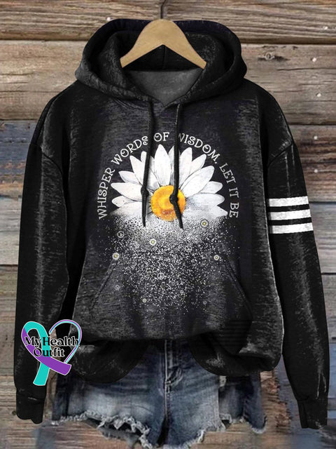 ’Whisper Words Of Wisdom Let It Be’ Healing Graphic Printed Casual Hoodie Sweatshirt Multicolor / S