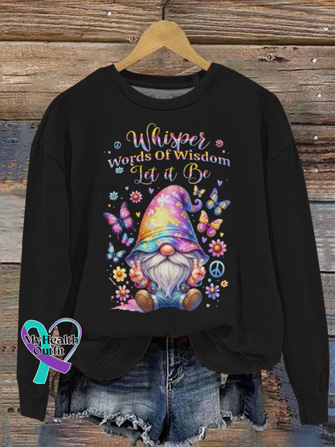 ’Whisper Words Of Wisdom Let It Be’ Hippie Graphic Printed Casual Sweatshirt Multicolor / S