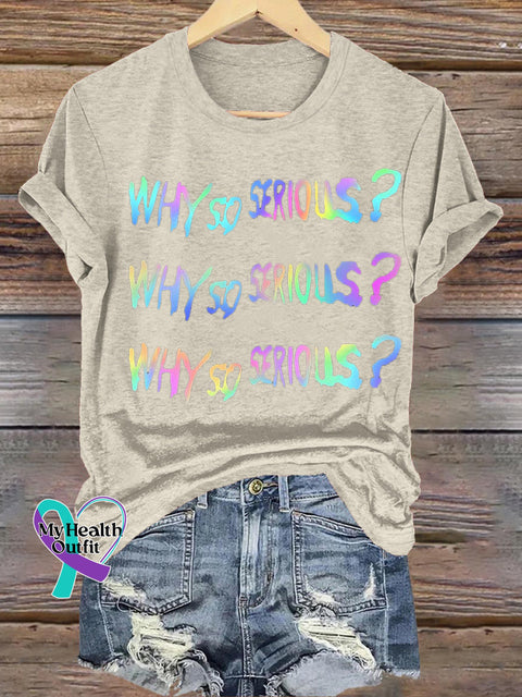 Why So Serious Casual Crew Neck Short Sleeve Tee Beige / S