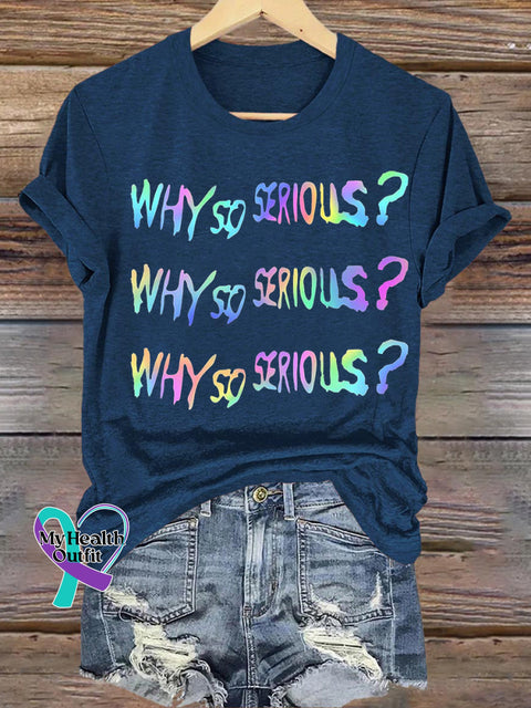 Why So Serious Casual Crew Neck Short Sleeve Tee NavyBlue / S