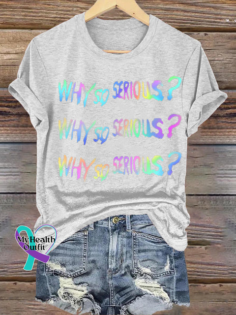 Why So Serious Casual Crew Neck Short Sleeve Tee White / S