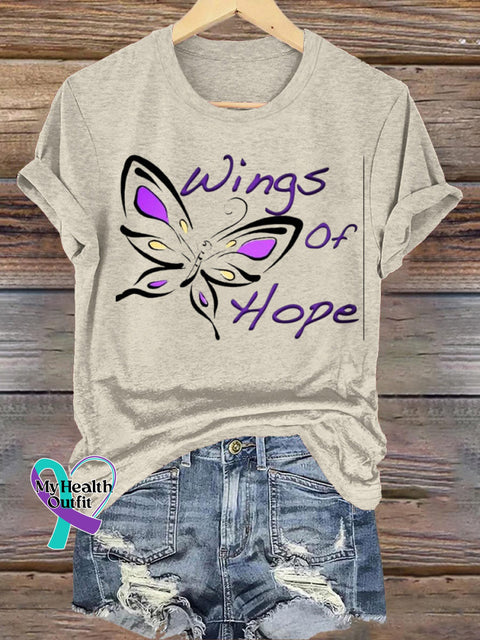 Wings Of Hope Short Sleeve Casual t-Shirt Beige / S