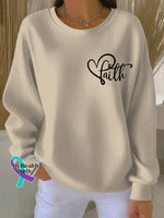 Woman’s Faith Art Vintage Print Casual Sweatshirt Apricot / S