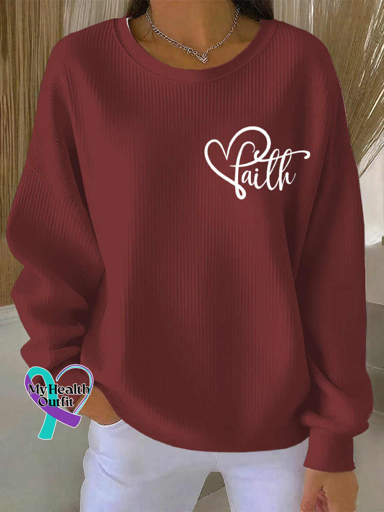 Woman’s Faith Art Vintage Print Casual Sweatshirt Red / S
