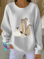 Woman’s Faith Art Vintage Print Casual Sweatshirt White / S