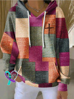 Woman’s Vintage Cross Art Casual Sweatshirt Pink / S