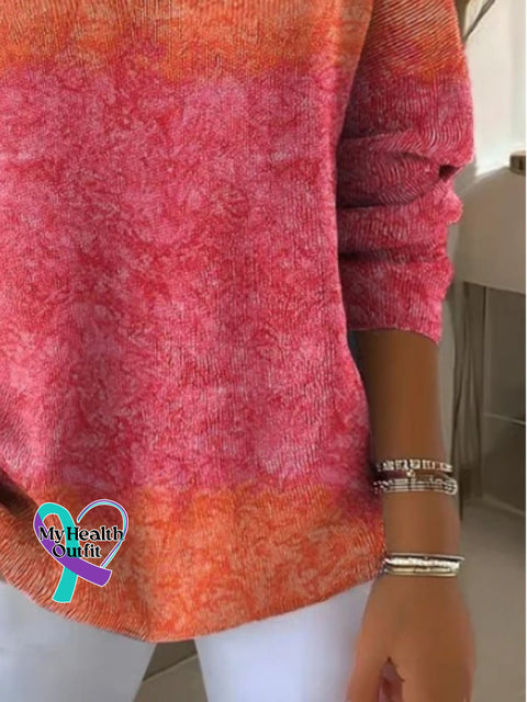 Women Cotton Ombre Long Sleeve Comfy Casual Sweater /new-trends