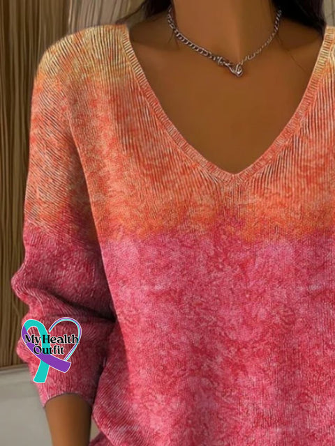 Women Cotton Ombre Long Sleeve Comfy Casual Sweater /new-trends