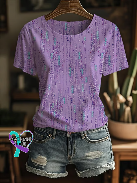 Women’s Alzheimer’s Awareness V-neck Casual T-Shirt Multicolor / S