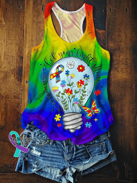 Women’s Autism Awareneg Printed T-shirt As shown / S