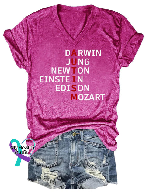 Women’s Autism Awareness Monogram Casual T-Shirt Pink / S