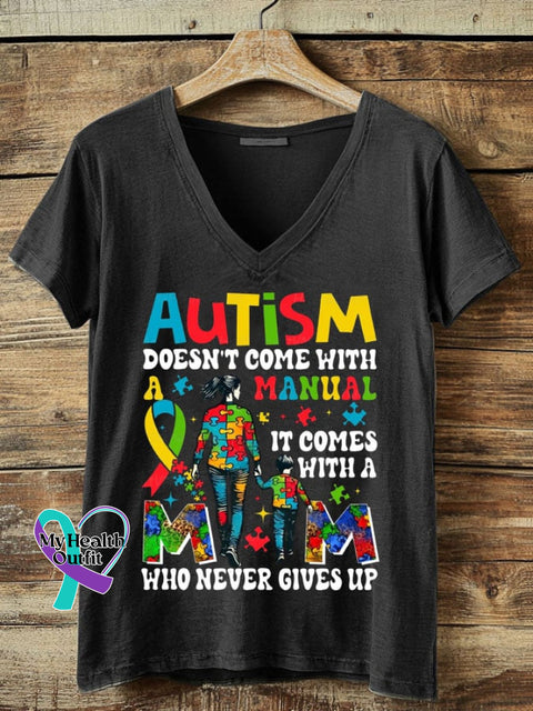 Women’s Autism Awareness Print T-Shirt Black / S