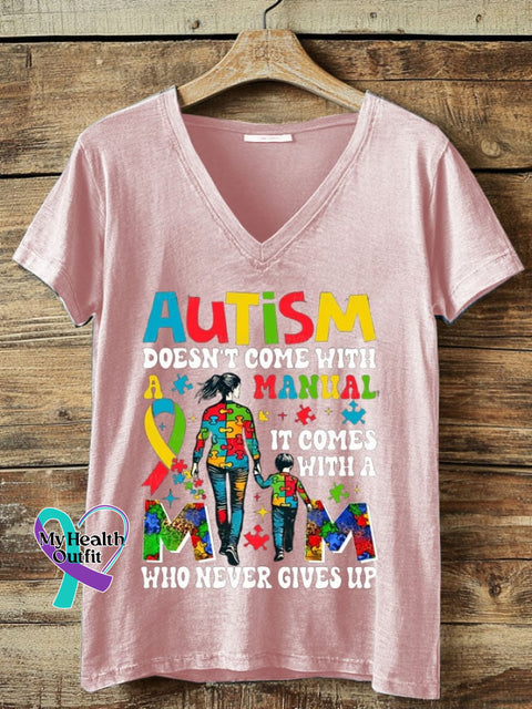 Women’s Autism Awareness Print T-Shirt Pink / S