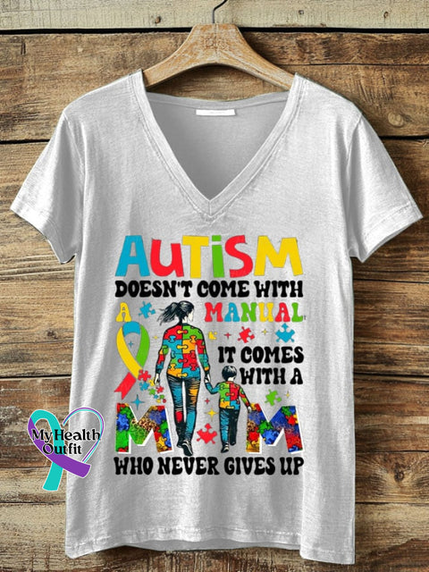 Women’s Autism Awareness Print T-Shirt White / S