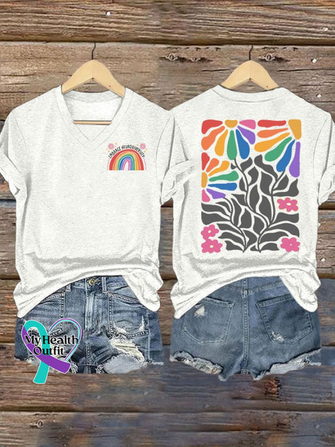 Womens Autism Embrace Neurodiversity V-Neck T-Shirt White / S