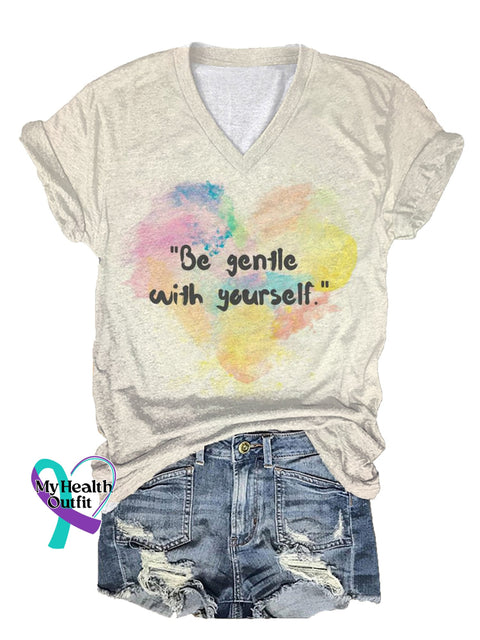 Women’s Be Gentle With Yourself Print T-Shirt Picture 1 / S