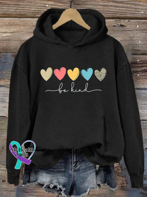 Women’s Be Kind And Cute Graphic Blessed Print Hoodie Black / S