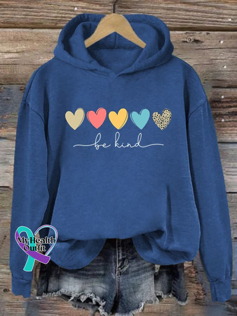 Women’s Be Kind And Cute Graphic Blessed Print Hoodie Blue / S