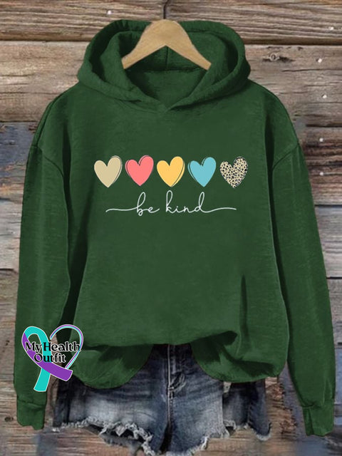 Women’s Be Kind And Cute Graphic Blessed Print Hoodie Green / S