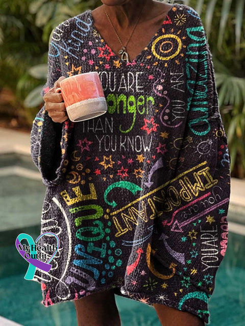 Women’s Be Kind Art Casual Pullover Sweater Multicolor / M